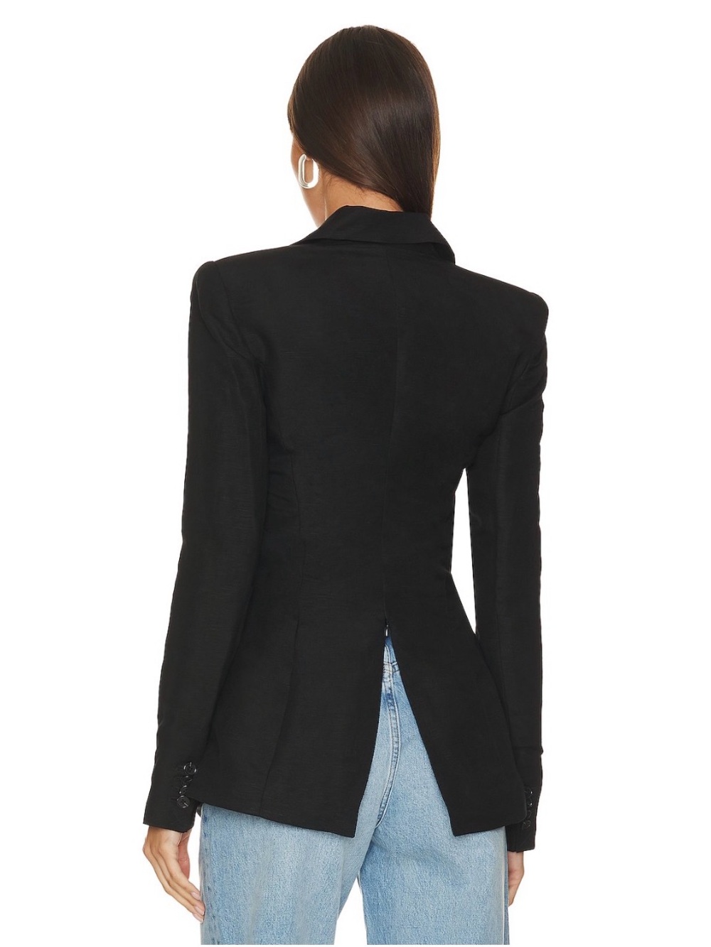 L'Academie Black Tailored Blazer with Side Cutouts - Picture 3 of 5